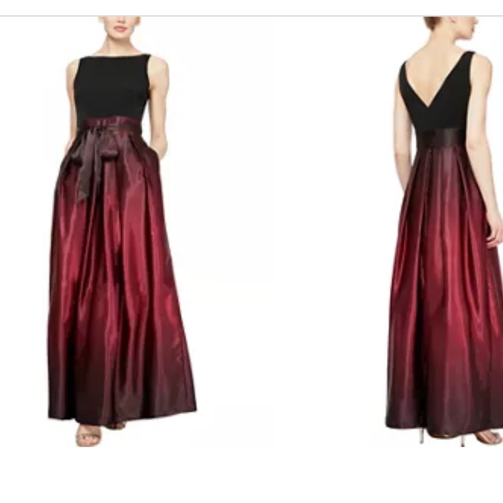 NWT SLNY ombré satin party dress.